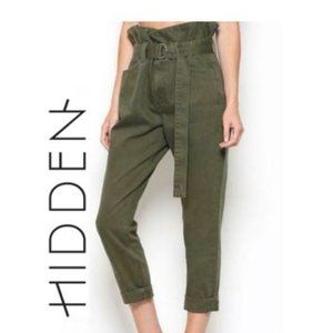 Hidden Zoey Mom Fit Army Green Paperbag pa…